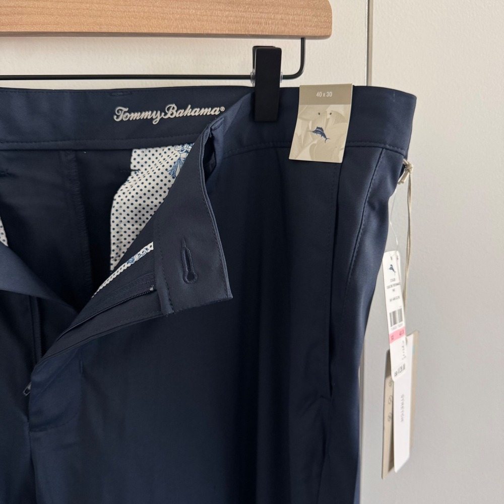 Tommy Bahama Mens Island Zone Performance Pants 40x30 Navy Dark Eclipse ST124330